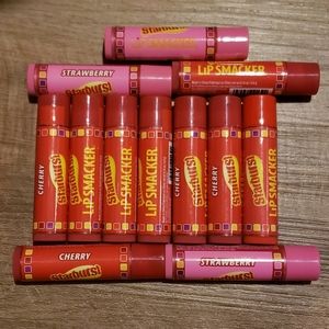 12 × Starburst lip smacker lip balm 9 cherry 3 strawberry pink red